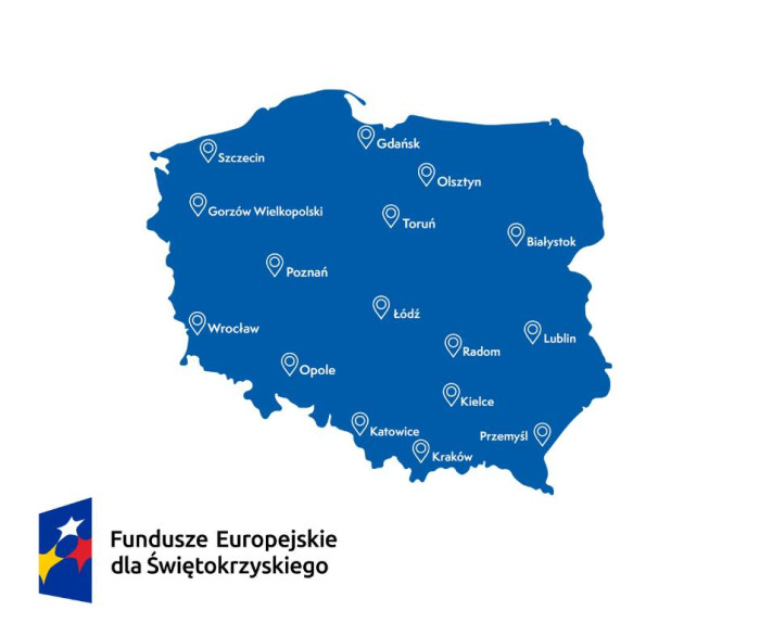Mapa polski z zaznaczonymi solicami województw
