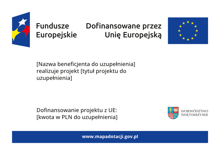 Wzór plakatu informacyjnego Funduszy Europejskich dla Świętokrzyskiego 2021-2027