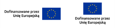 Logo Unii Europejskiej z napisem dofinansowane przez Unię Europejską w wersji poziomej i pionowej